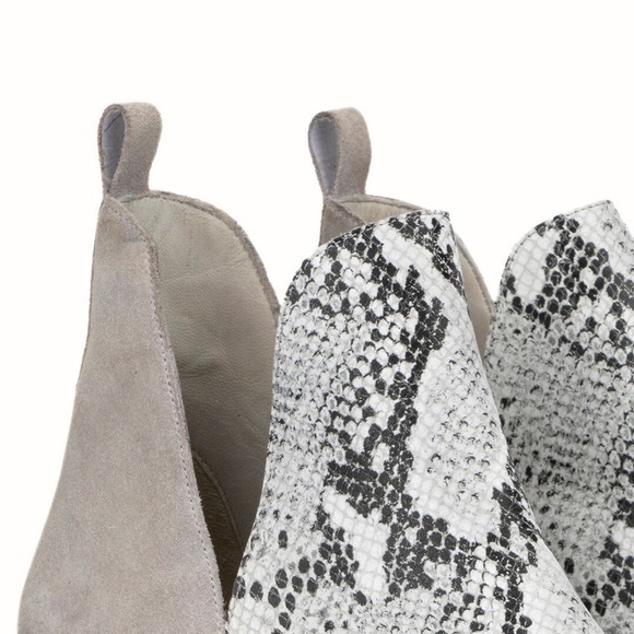 Vintage Foundry Co. Stylish Gray and White Ankle Boots with Pointed Toe - Picture 4 of 6